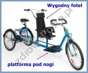 Rower tandem dla niepełnosprawnych składany 