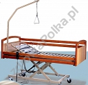Łóżko rehabilitacyjne elektryczne barierki drewniane i wysięgnik