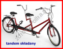 Rower tandem składany dwukołowy