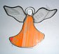 Anioł ze szkła pomarańczowy, ozdoba witrażowa  A16