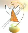 Aniołek witrażowy pomarańczowy ze stojakiem  A15 