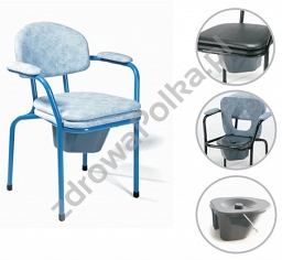 Krzesło toaletowe z pojemnikiem sanitarnym - nieskładane