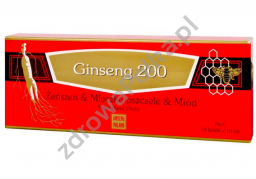 Żeń - Szeń Ginseng 200 z mleczkiem pszczelim i miodem ampułki 10x10ml