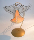Anioł ze szkła na stojaku pomarańczowy A16 