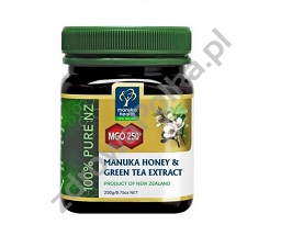 MIÓD MANUKA MGO® 250+ Z EKSTRAKTEM Z ZIELONEJ HERBATY 250 G