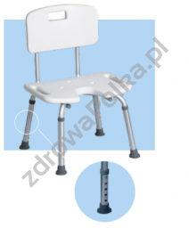 Krzesło prysznicowe z wycięciem aluminiowe z regulacją