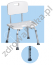 Krzesło prysznicowe z wycięciem aluminiowe z regulacją