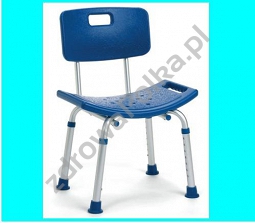 krzesło prysznicowe z oparciem niebieskie