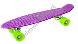 Deskorolka speed board fioletowa z zielonymi kółkami