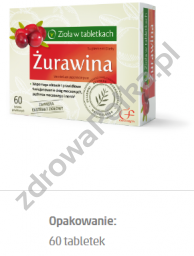 Żurawina w tabletkach 60szt suplement diety