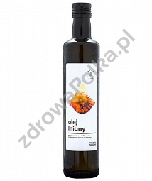 Olej lniany 500ml zimnotłoczony, niefiltrowany