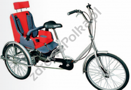 Rower trójkołowy z fotelem dla osoby niepełnosprawnej