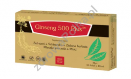 Żeń - Szeń Ginseng 500 plus z miodem i zieloną herbatą ampułki 10x10ml