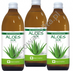 Aloes Sok z Aloesu 99,7% 1000ml   Zestaw 3 szt 